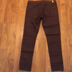 Skinny Low Waist Ankle Maroon Pants